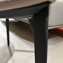 2er Set Stuhl Sheru 1430 C Stoff Talent 10787896 Grau Rücken Leder Rodeo Soft 1417 Pebble Grau Braun Füße Eiche Alurahmen Schwarz