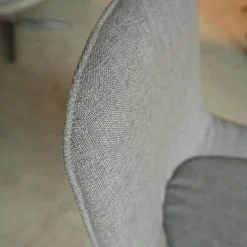 2er Set Stuhl Sheru Stoff Gaia 7891 Platin Grau 4 Bein Untergestell Matt Pulverbeschichtet Schwarz