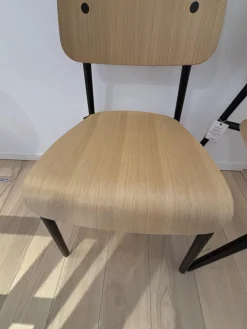 2er Set Stuhl Studie Eichenholz Furniert Gestell Aluminiumrohr Schwarz