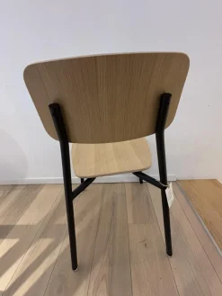 2er Set Stuhl Studie Eichenholz Furniert Gestell Aluminiumrohr Schwarz