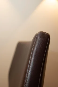 2er Set Stuhl Toga Leder Genuin Mokka Braun Füße Buche Wenge Gebeizt