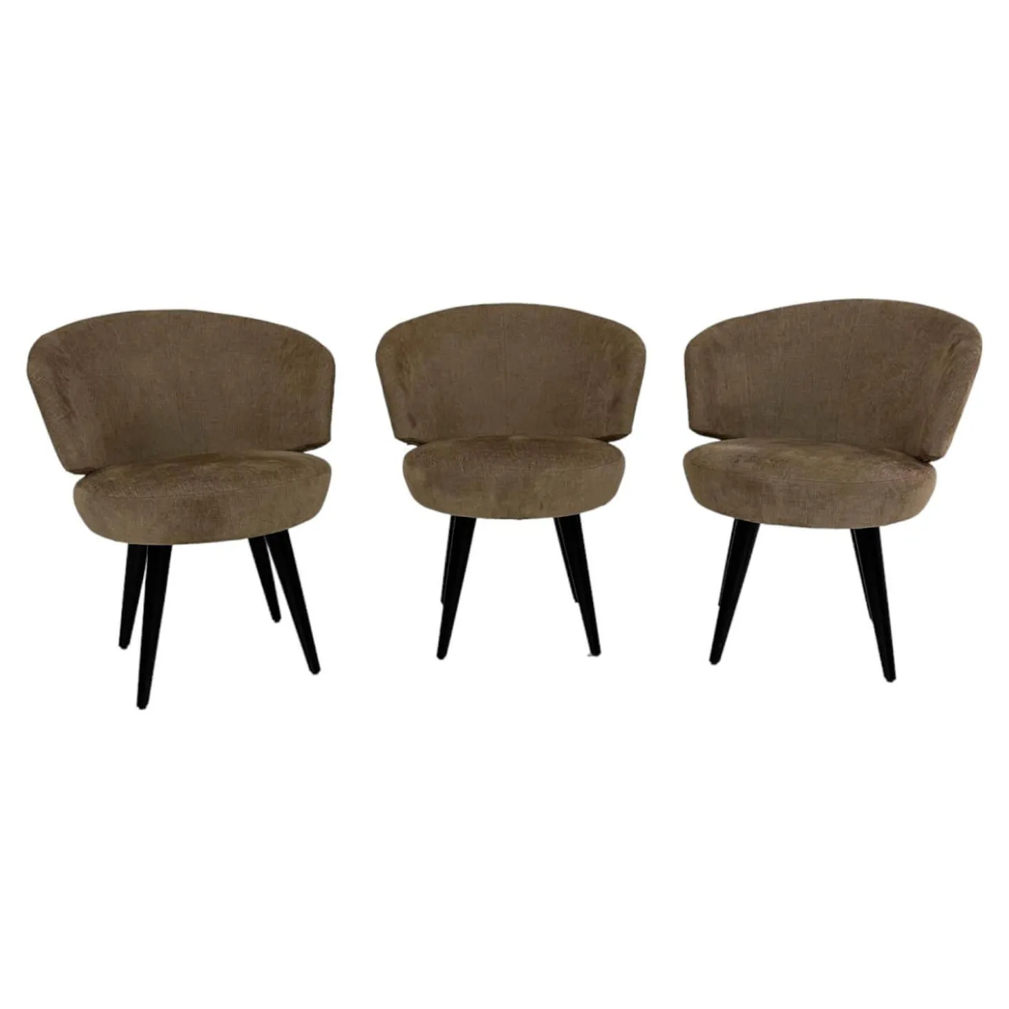 3er Set Stuhl Trick XL Bezug Stoff U9999T Divan Braun Grau Holzuntergestell Schwarz Gebeizt Mit Drehbeschlag Einmal Mit Rückstellfunktion