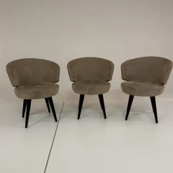 3er Set Stuhl Trick XL Bezug Stoff U9999T Divan Braun Grau Holzuntergestell Schwarz Gebeizt Mit Drehbeschlag Einmal Mit Rückstellfunktion