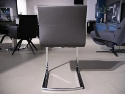 3er Set Stuhl Und Essbank Mirado Leder 1024 Anthrazit Gestell Flachstahl Verchromt