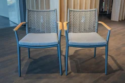 2er Set Stuhl Vera Outdoor Stoff Bombay Hellgrau Gestell Aluminium Anthrazit