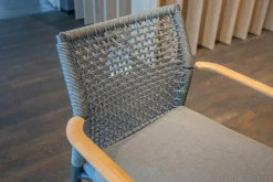 2er Set Stuhl Vera Outdoor Stoff Bombay Hellgrau Gestell Aluminium Anthrazit