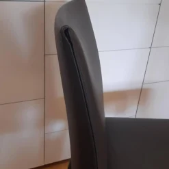 4-er Set Stuhl Vol au Vent Leder Gamma Grau