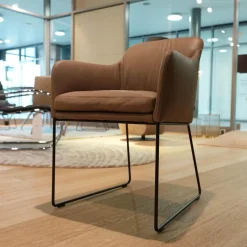 4er Set Stuhl Youma Casual Leder Kenia Rock 19 Braun Drahtkufengestell M11 Schwarz