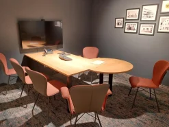 6er Set Stuhlgruppe Blake Four Innen Stoff Shock SHO300 Bordeaux Rot Außen Leder Tendens LD1400 Lava Grau Braun Gestell Metall Pulverbeschichtet Anthrazit