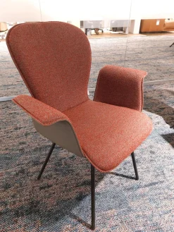 6er Set Stuhlgruppe Blake Four Innen Stoff Shock SHO300 Bordeaux Rot Außen Leder Tendens LD1400 Lava Grau Braun Gestell Metall Pulverbeschichtet Anthrazit