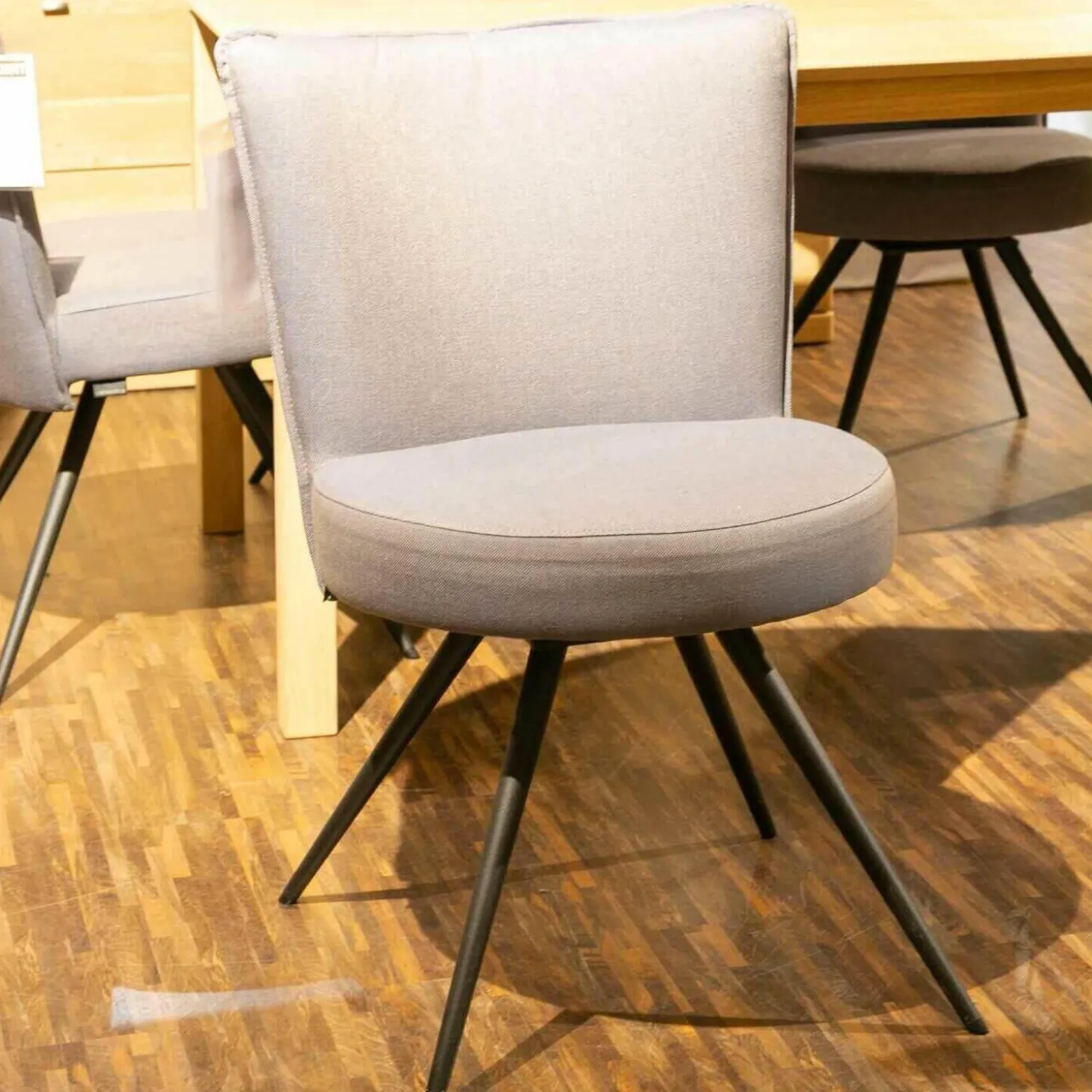 6-er Stuhlgruppe LS 010317 Bezug Amsterdam Blau Gestell Metall Anthrazit Matt