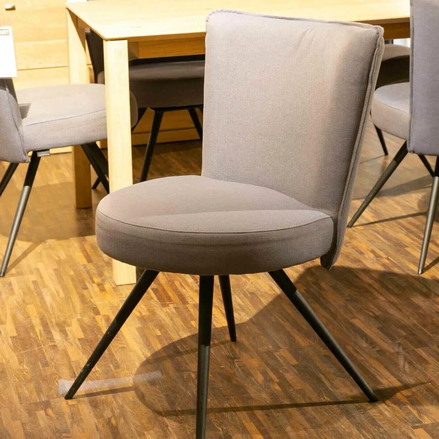 6-er Stuhlgruppe LS 010317 Bezug Amsterdam Blau Gestell Metall Anthrazit Matt