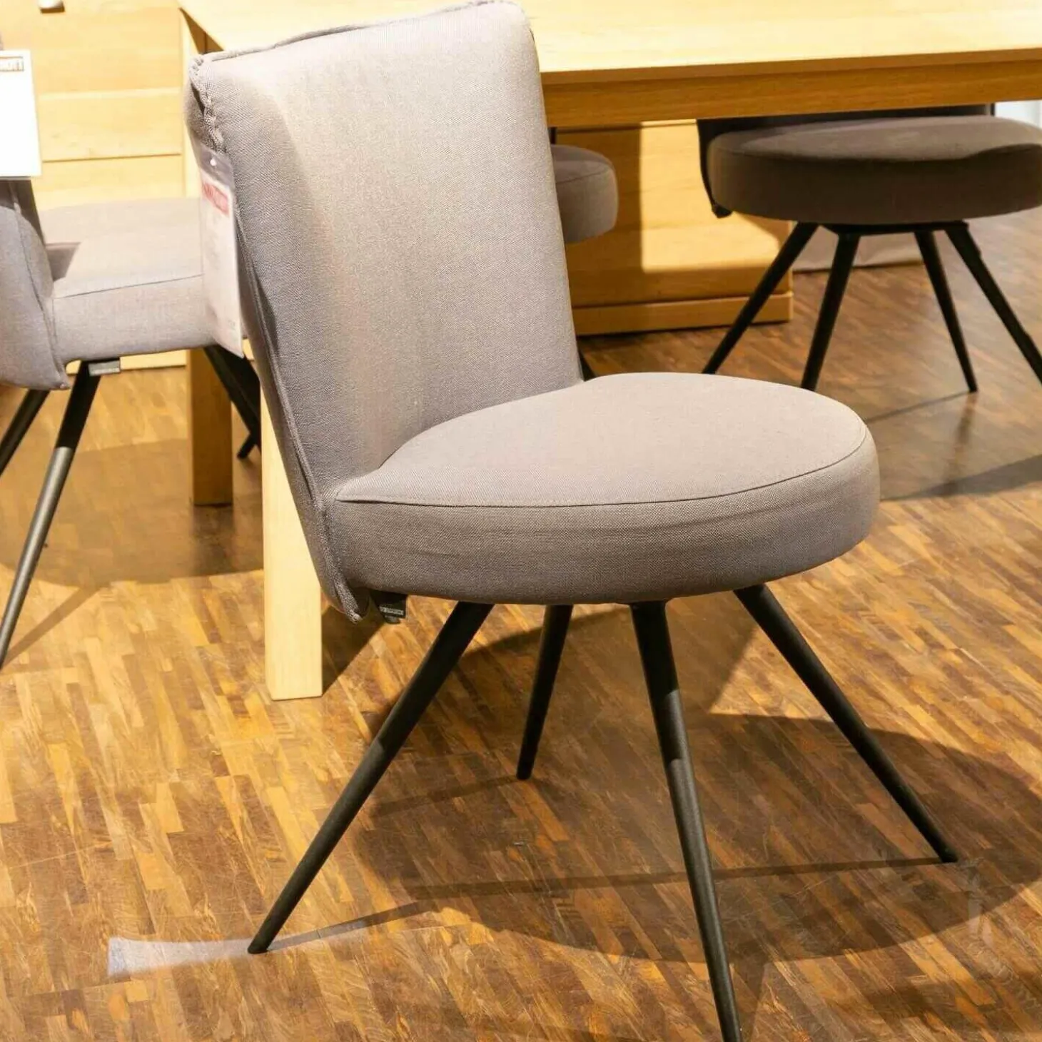 6-er Stuhlgruppe LS 010317 Bezug Amsterdam Blau Gestell Metall Anthrazit Matt