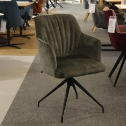 6er-Ser Set Stuhl 5110 Stoff Genova Forest Grau Gestell Metall Schwarz