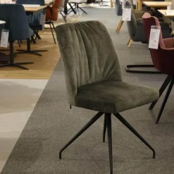 6er-Ser Set Stuhl 5110 Stoff Genova Forest Grau Gestell Metall Schwarz