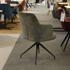 6er-Ser Set Stuhl 5110 Stoff Genova Forest Grau Gestell Metall Schwarz