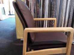 4er-Set Armlehnstühle Leder 508 Dark Brown Gestell Lackiert