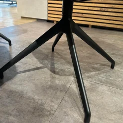 4er-Set Armlehnstuhl Arva Leder Sauvage Schwarz 4 Fuß Stern Gestell Struktur Schwarz Drehbar