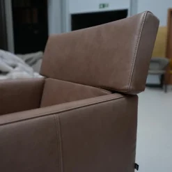 5er-Set Armlehnstuhl Caal Leder Wildanilin Braun 8001 Drahtkufengestell