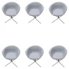 6er-Set Armlehnstuhl Duna 02 Kunstleder Valencia Spradling VL04.045 Grau Spinnenfuß Cro Stahl Verchromt Drehbar