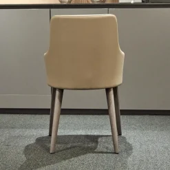 2er-Set Armlehnstuhl Eva Bezug Kunstleder A Talpa Beige Gestell Eiche Grigio Grau