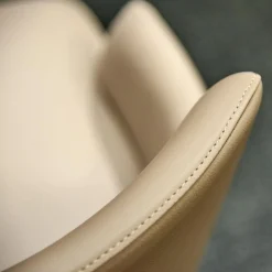 2er-Set Armlehnstuhl Eva Bezug Kunstleder A Talpa Beige Gestell Eiche Grigio Grau