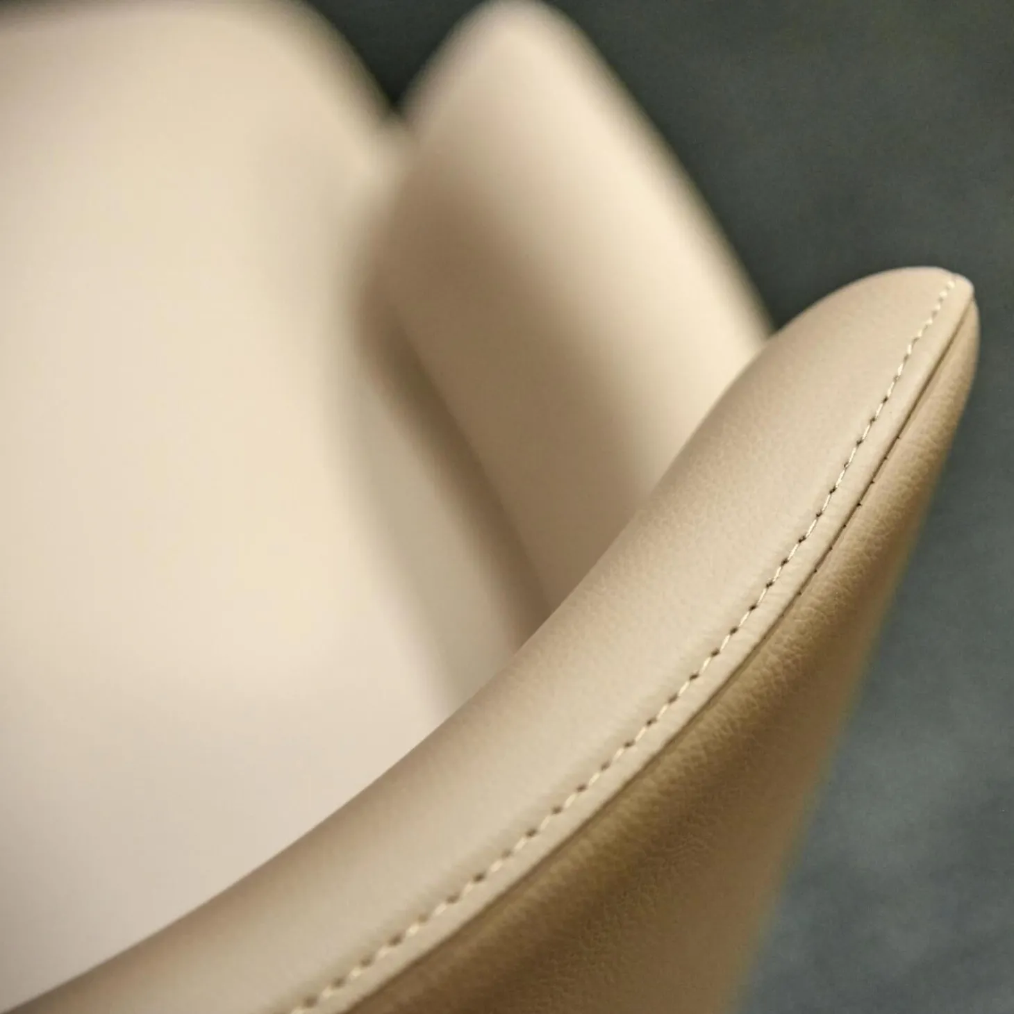 2er-Set Armlehnstuhl Eva Bezug Kunstleder A Talpa Beige Gestell Eiche Grigio Grau