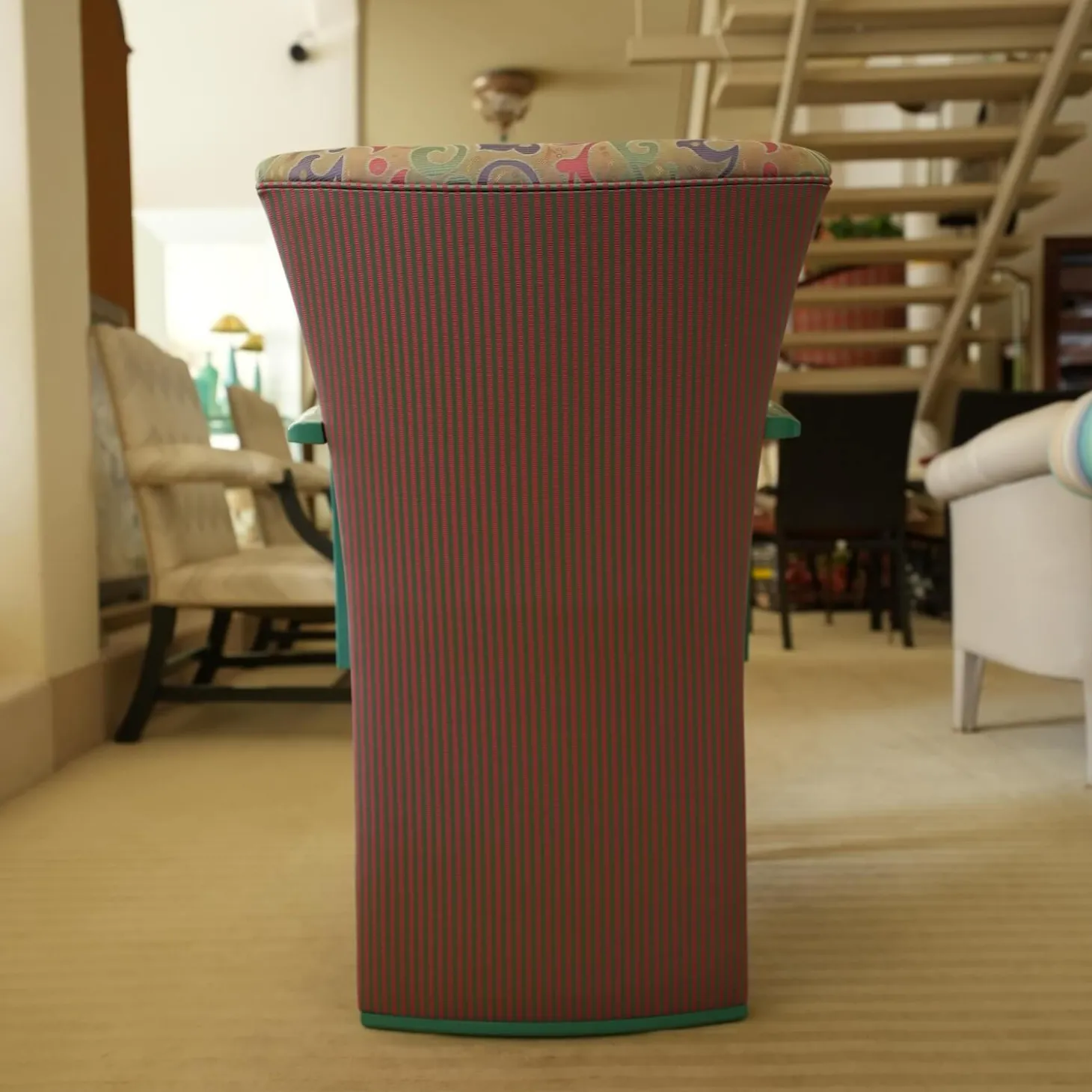 2er-Set Armlehnstuhl Extra Stoff Mehrfarbig Lack Hochglanz Grün