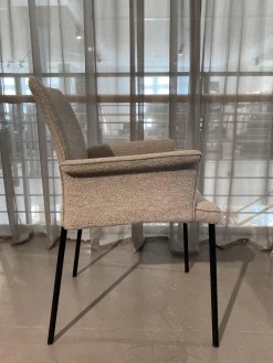 4er-Set Armlehnstuhl Jaro 200 Stoff 071 Ash Beige Grau Gestell Schwarz Gepulvert