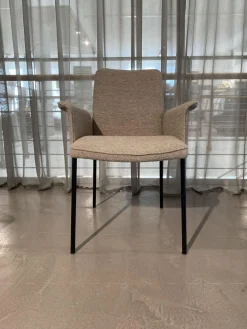 4er-Set Armlehnstuhl Jaro 200 Stoff 071 Ash Beige Grau Gestell Schwarz Gepulvert