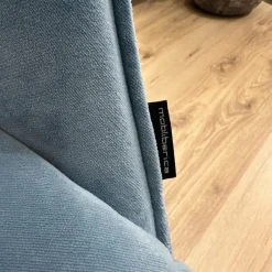 4er-Set Armlehnstuhl Kedua 4061 Bezug Stoff Bel-321 A Blau Metallfuß Dreieckig Petrol Dunkelblau