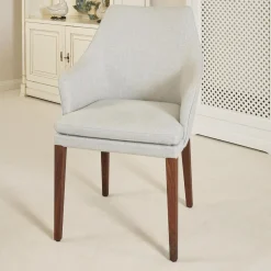 4er-Set Armlehnstuhl Saloni Bezug 1602-15 Gestell Nussbaum Geölt