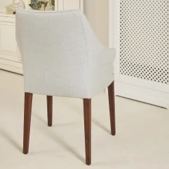 4er-Set Armlehnstuhl Saloni Bezug 1602-15 Gestell Nussbaum Geölt