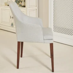 4er-Set Armlehnstuhl Saloni Bezug 1602-15 Gestell Nussbaum Geölt