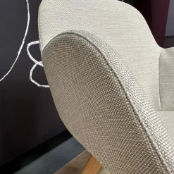 2er-Set Armlehnstuhl Sheru Drehbar Bezug Stoff Canto Pearl Beige Füße Eiche Geräuchert Geölt