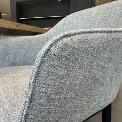 6er-Set Armlehnstuhl Softshell Stoff Savana 06 Siragrey Melange Grau Gestell Basic Dark Schwarz