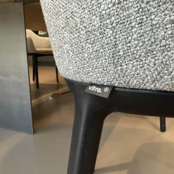 6er-Set Armlehnstuhl Softshell Stoff Savana 06 Siragrey Melange Grau Gestell Basic Dark Schwarz