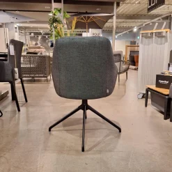 4er-Set Armlehnstuhl Turn Outdoorstoff Seidenschwarz Gestell Aluminium Schwarz Matt