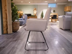 2er-Set Armlehnstuhl WK 790 Bezug Leder LK60 Steel Grau Schlittengestell Schwarz