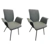 2er-Set Armlehnstuhl Yanis Stoff Alpine ALP203 Thyme Grau Gestell Anthrazit Schwarz