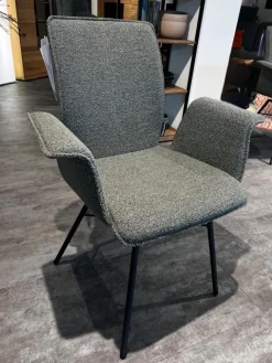 2er-Set Armlehnstuhl Yanis Stoff Alpine ALP203 Thyme Grau Gestell Anthrazit Schwarz