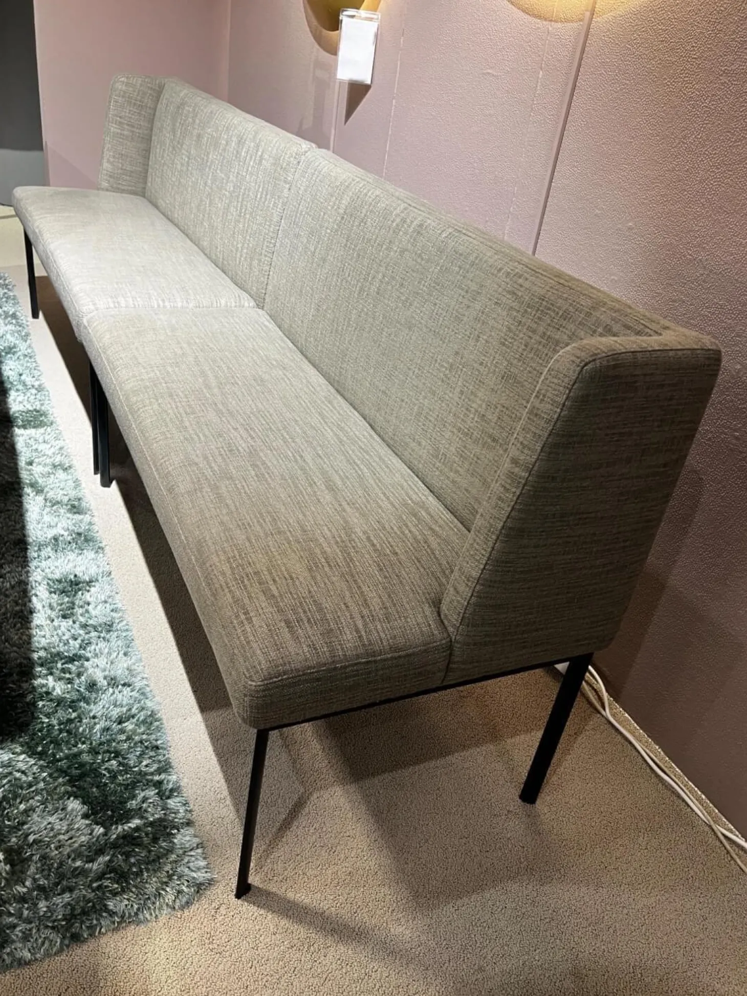 2er-Set Bank Juna Stoff Sama CK2763 Mud 094 Grau Gestell Metall Schwarz Pulverbeschichtet