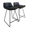 2er-Set Barhocker Caron Leder Senso 1000 Schwarz Gestell Epoxy Granite Anthrazit Matt