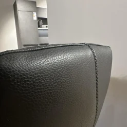 2er-Set Barhocker Caron Leder Senso 1000 Schwarz Gestell Epoxy Granite Anthrazit Matt