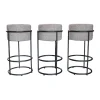 3er-Set Barhocker Drop Stoff 5018 Zement Ecru Grau Fuß Schwarz Pulverbeschichtet