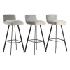 3er-Set Barhocker Greg Sitzhöhe 80cm Stoff Beloved Grau