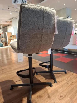 2er-Set Barhocker Jukka Stoff Alpine Braun Metall Schwarz