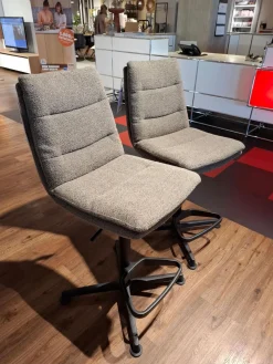 2er-Set Barhocker Jukka Stoff Alpine Braun Metall Schwarz