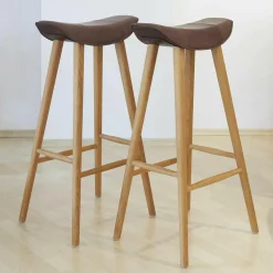 2er-Set Barhocker Kya Basic Leder Oman Coffee 501