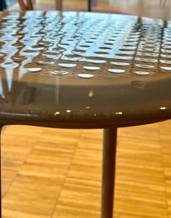 3er-Set Beistelltisch Cannage Gehärtetes Geschmolzenes Glas Transparent Fume Bergstein